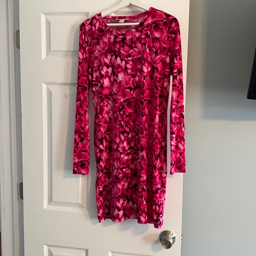 Michael Kors body hugging floral dress sz m